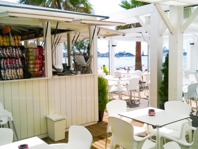 Chiringuito de madera Cancún y pérgola Calonge vista 1