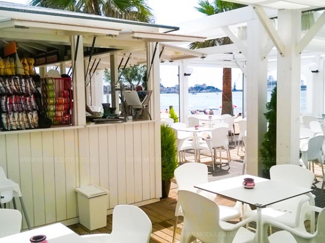 Chiringuito de madera Cancún y pérgola Calonge vista 1