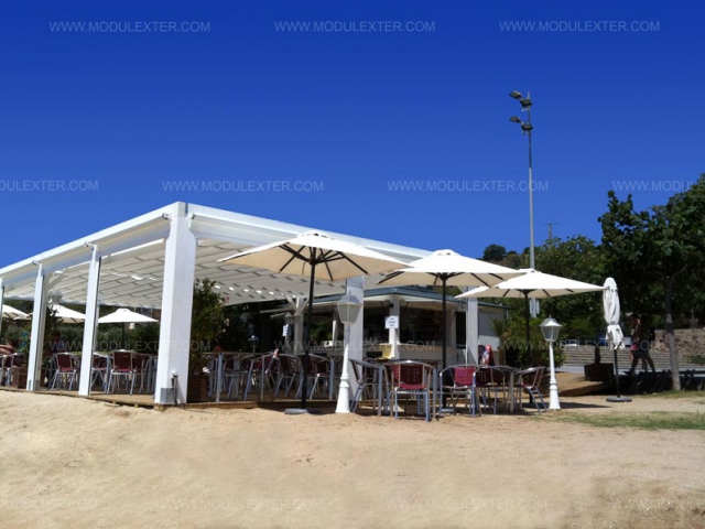 Chiringuito de madera Cancún y pérgola de madera Montgat vista 3